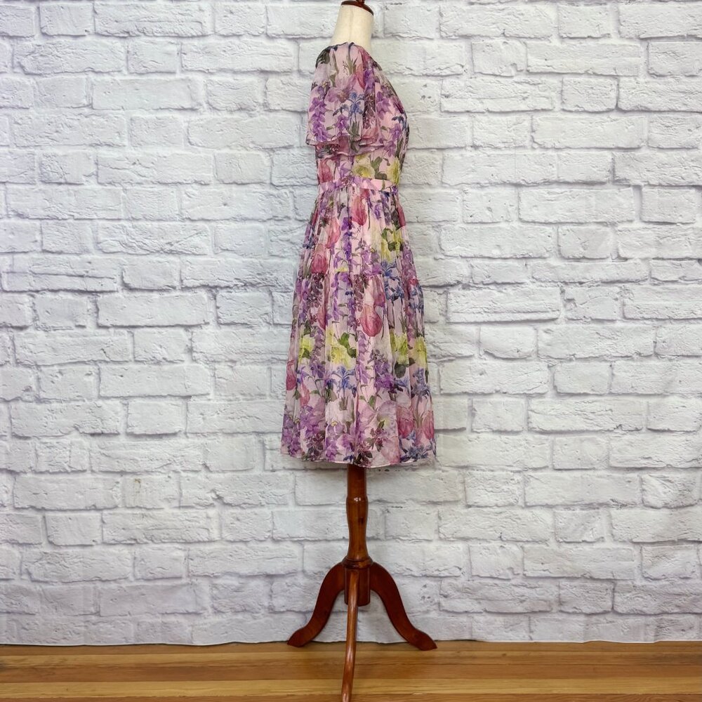 SixDo by Do Manh Cuong Pink Organza Floral Knee-Length Dress - Picture 3 of 6